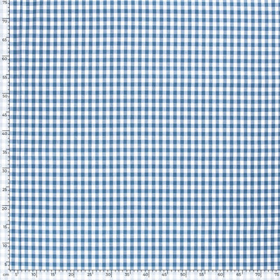 Poplin Bumbac Gingham Indigo 10 mm - Lametru.ro - Poplin Bumbac Gingham