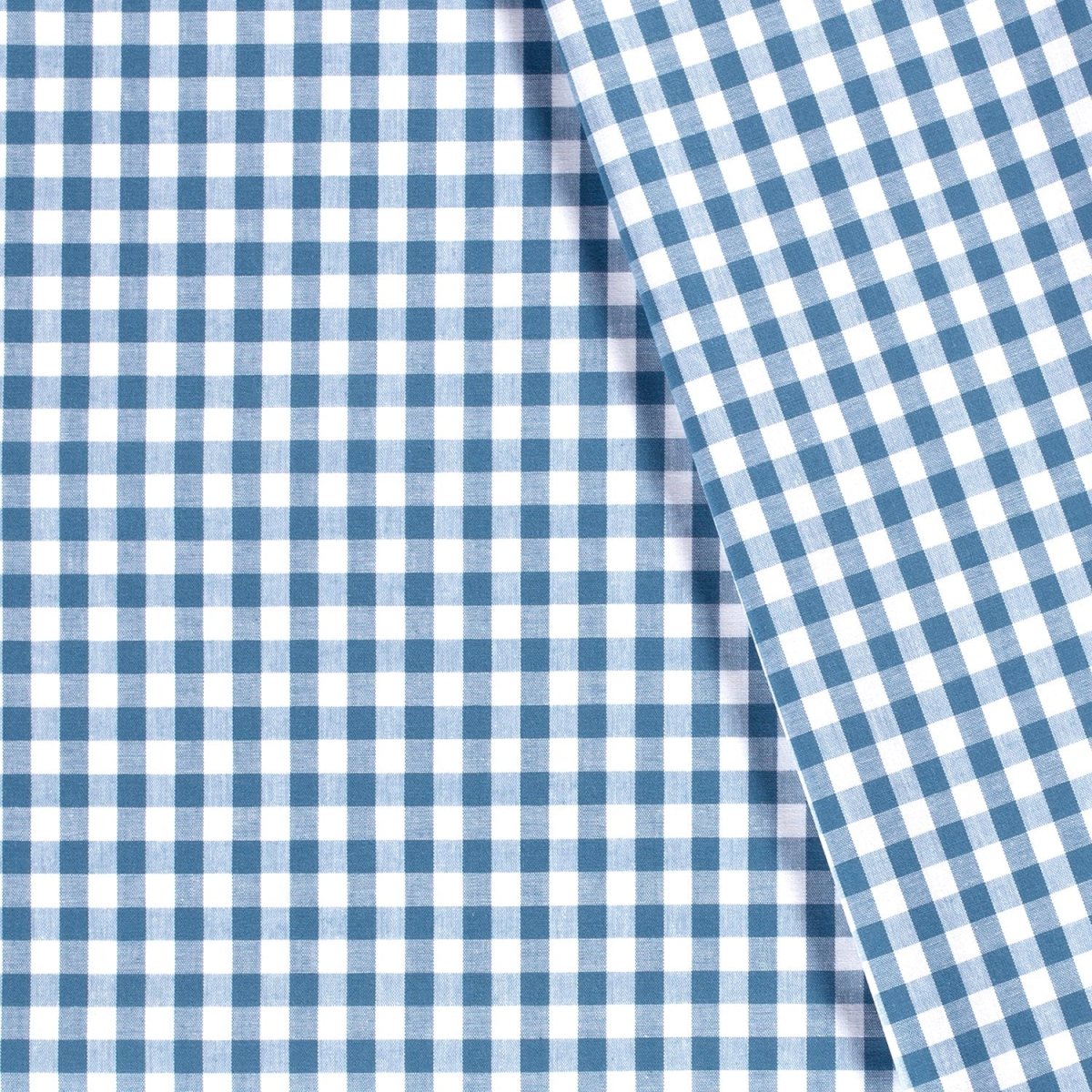 Poplin Bumbac Gingham Indigo 10 mm - Lametru.ro - Poplin Bumbac Gingham