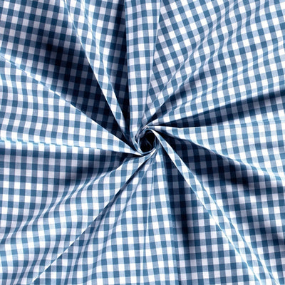 Poplin Bumbac Gingham Indigo 10 mm - Lametru.ro - Poplin Bumbac Gingham