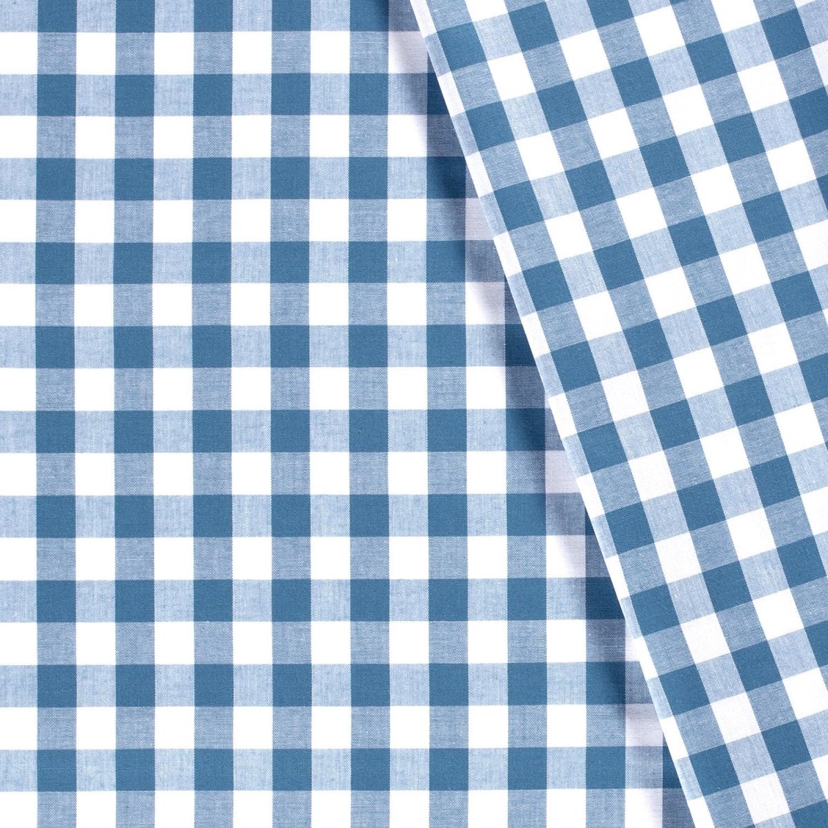 Poplin Bumbac Gingham Indigo 20 mm - Lametru.ro - Poplin Bumbac Gingham