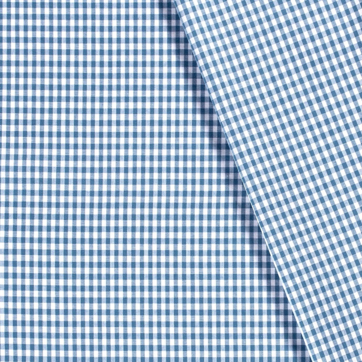 Poplin Bumbac Gingham Indigo 5 mm - Lametru.ro - Poplin Bumbac Gingham