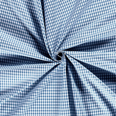 Poplin Bumbac Gingham Indigo 5 mm - Lametru.ro - Poplin Bumbac Gingham