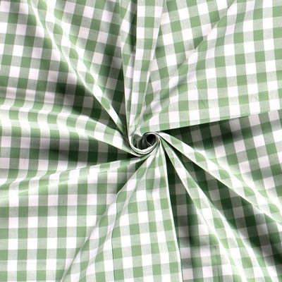 Poplin Bumbac Gingham Mentă 20 mm - Lametru.ro - Poplin Bumbac Gingham