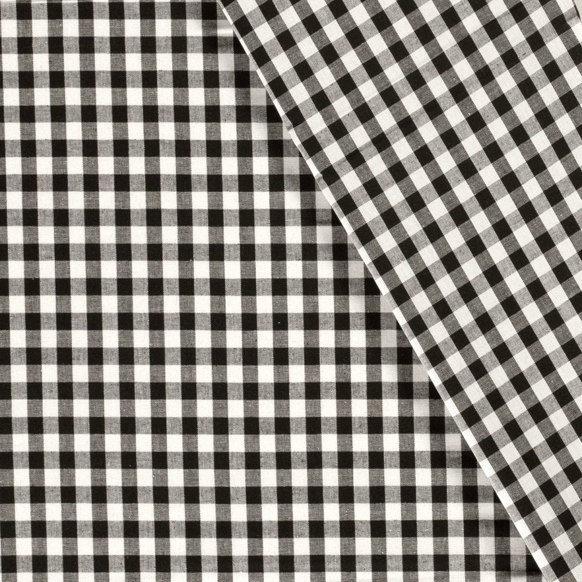 Poplin Bumbac Gingham Negru 10 mm - Lametru.ro - Poplin Bumbac Gingham