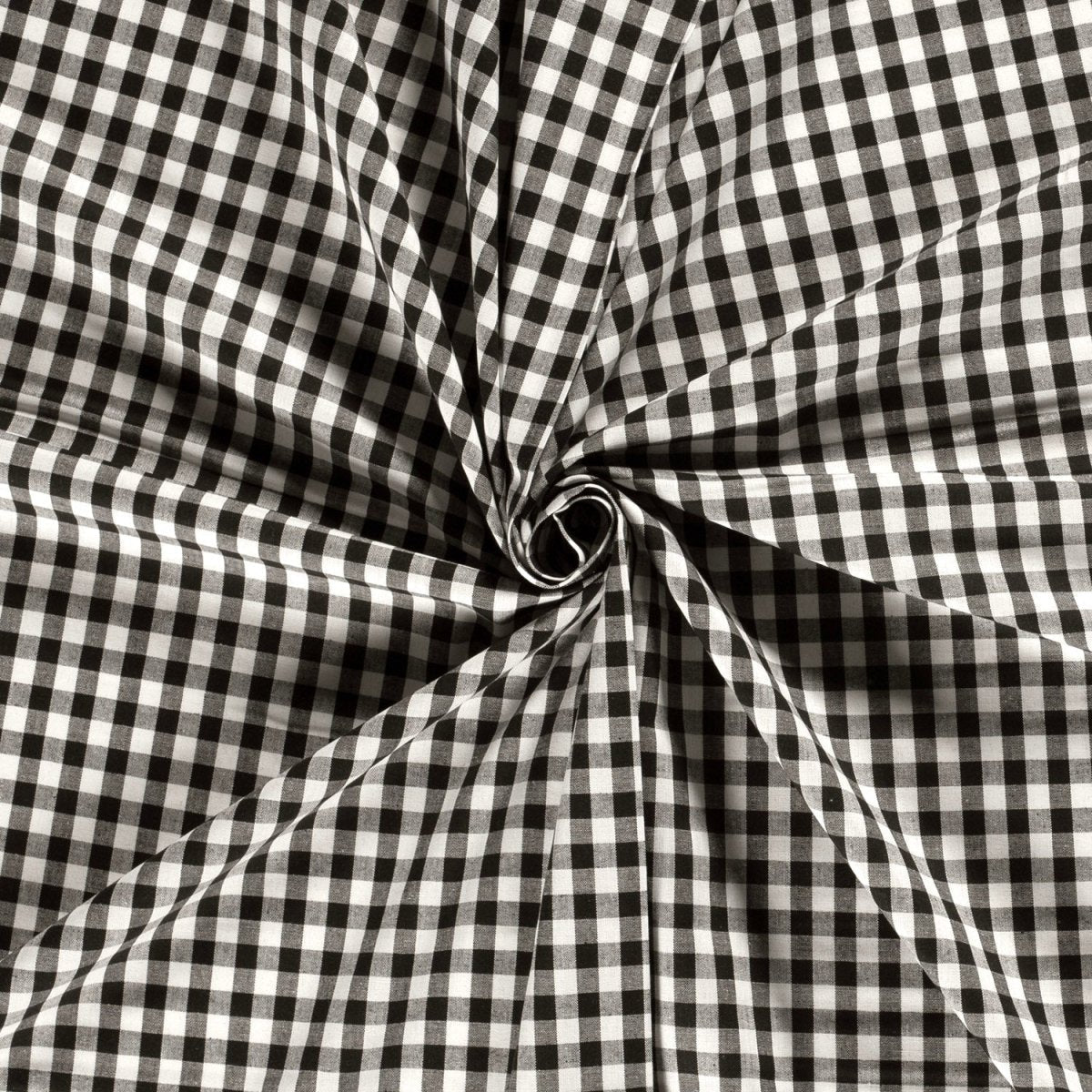 Poplin Bumbac Gingham Negru 10 mm - Lametru.ro - Poplin Bumbac Gingham