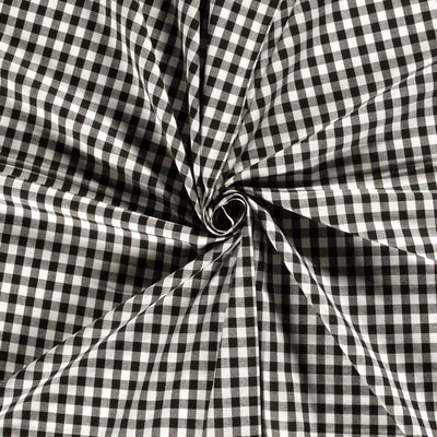 Poplin Bumbac Gingham Negru 10 mm - Lametru.ro - Poplin Bumbac Gingham