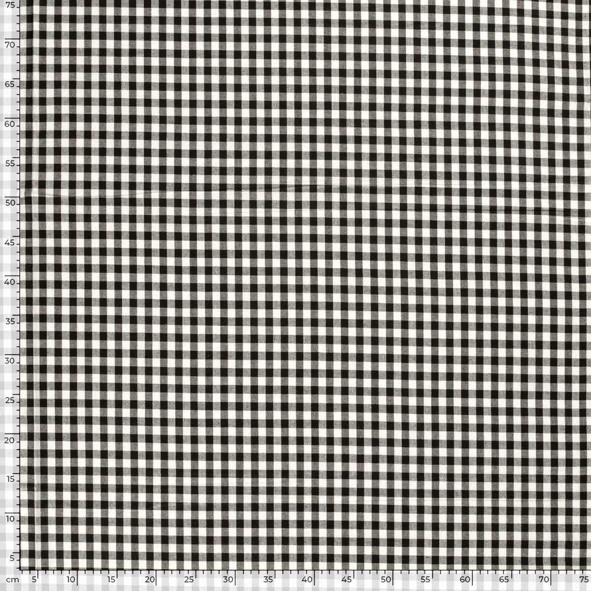 Poplin Bumbac Gingham Negru 10 mm - Lametru.ro - Poplin Bumbac Gingham