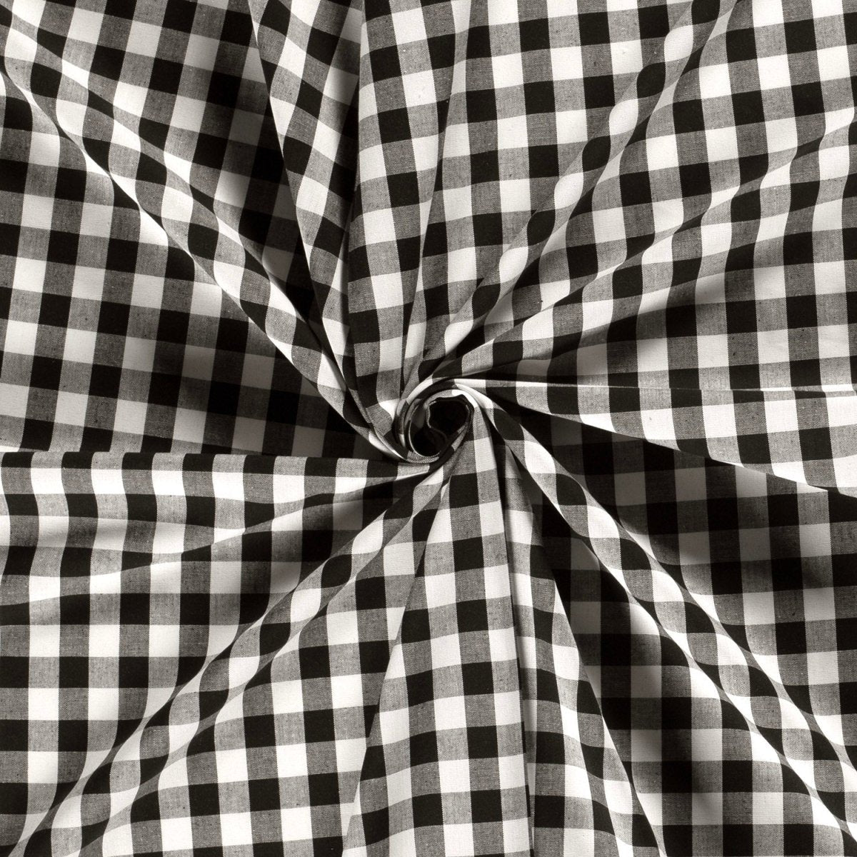 Poplin Bumbac Gingham Negru 20 mm - Lametru.ro - Poplin Bumbac Gingham