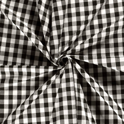 Poplin Bumbac Gingham Negru 20 mm - Lametru.ro - Poplin Bumbac Gingham