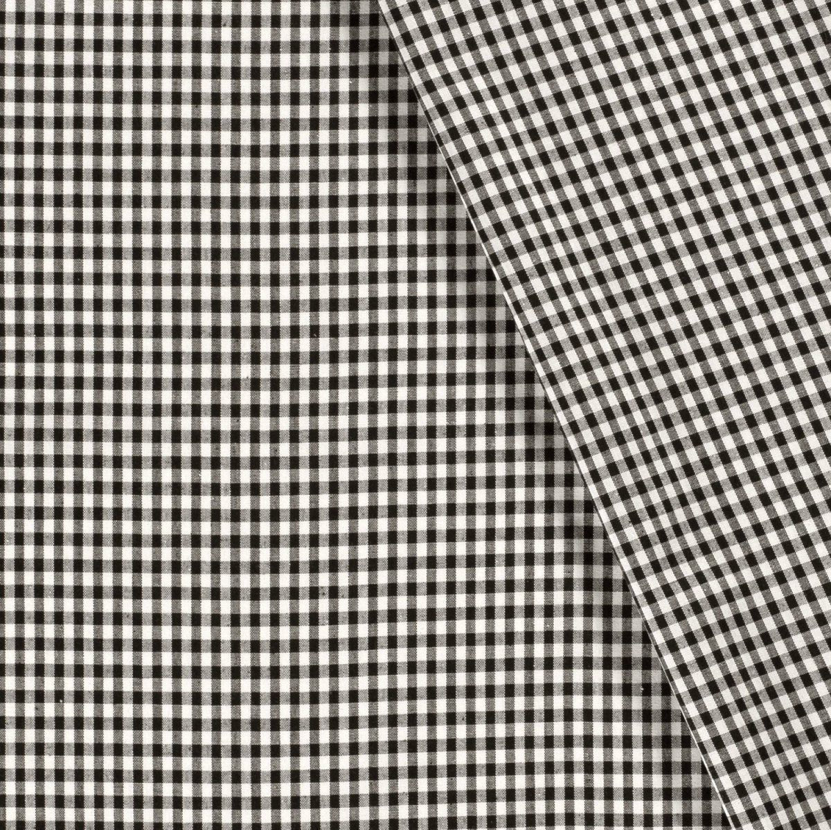 Poplin Bumbac Gingham Negru 5 mm - Lametru.ro - Poplin Bumbac Gingham