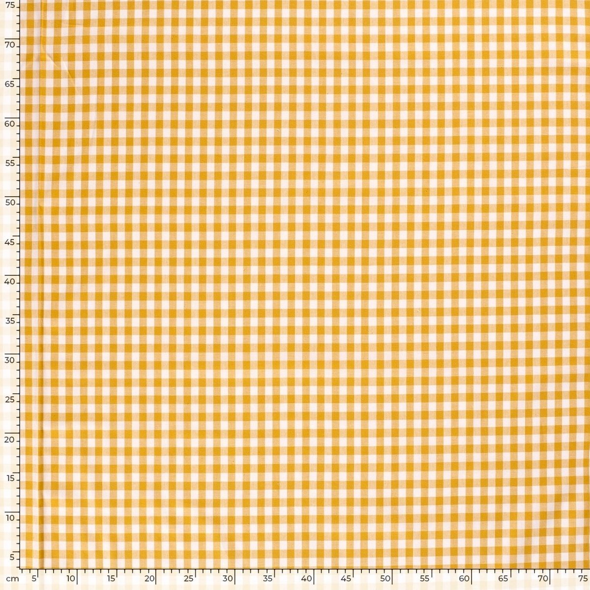 Poplin Bumbac Gingham Ocru 10 mm - Lametru.ro - Poplin Bumbac Gingham