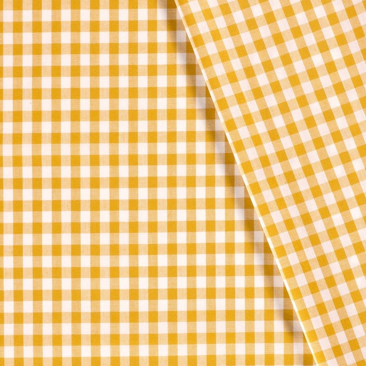 Poplin Bumbac Gingham Ocru 10 mm - Lametru.ro - Poplin Bumbac Gingham