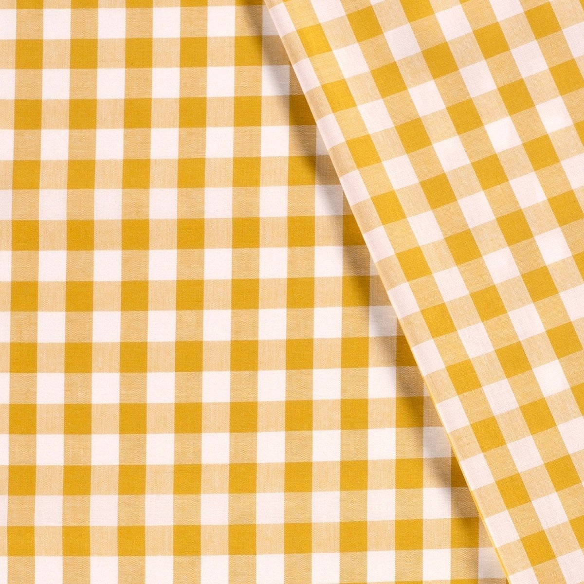 Poplin Bumbac Gingham Ocru 20 mm - Lametru.ro - Poplin Bumbac Gingham