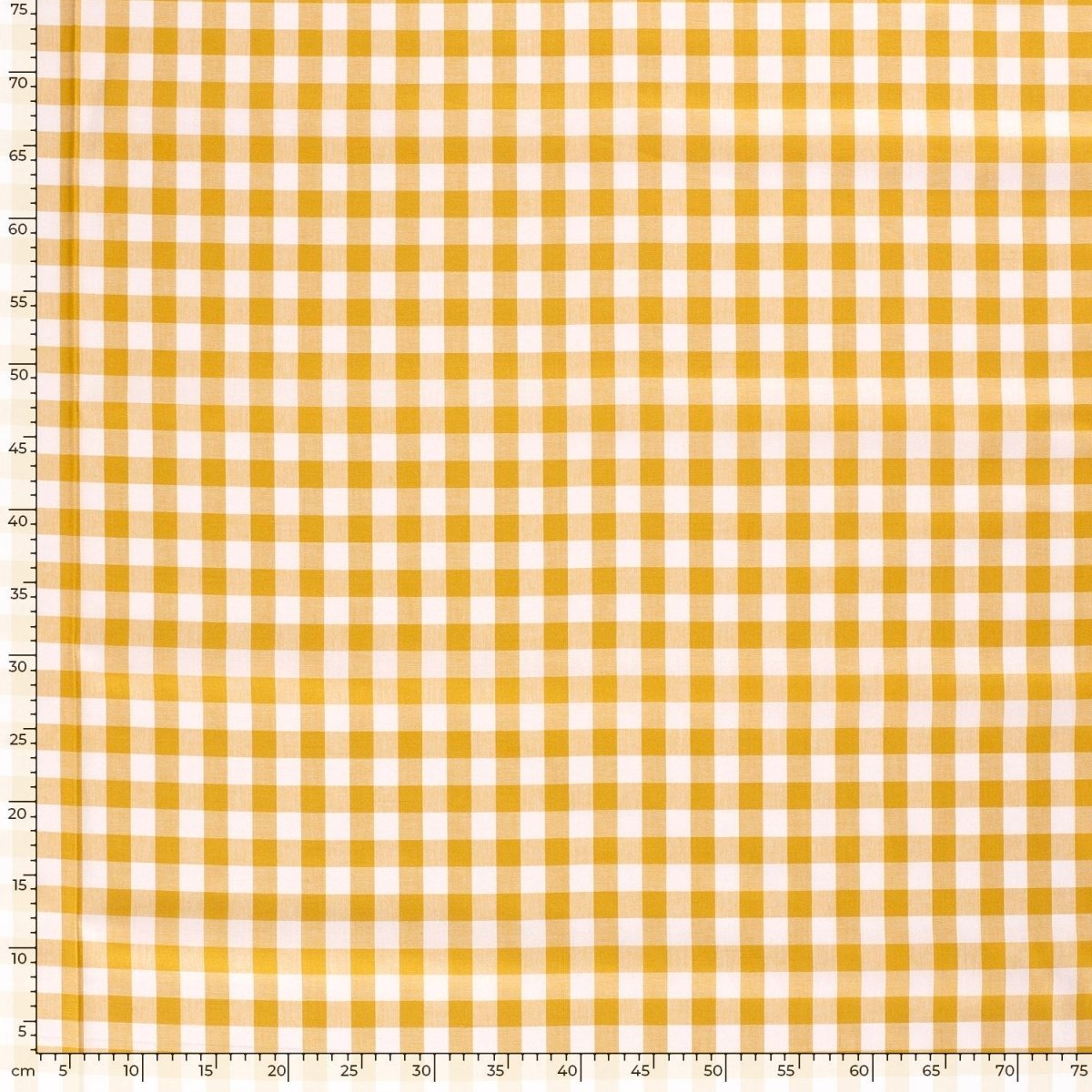 Poplin Bumbac Gingham Ocru 20 mm - Lametru.ro - Poplin Bumbac Gingham