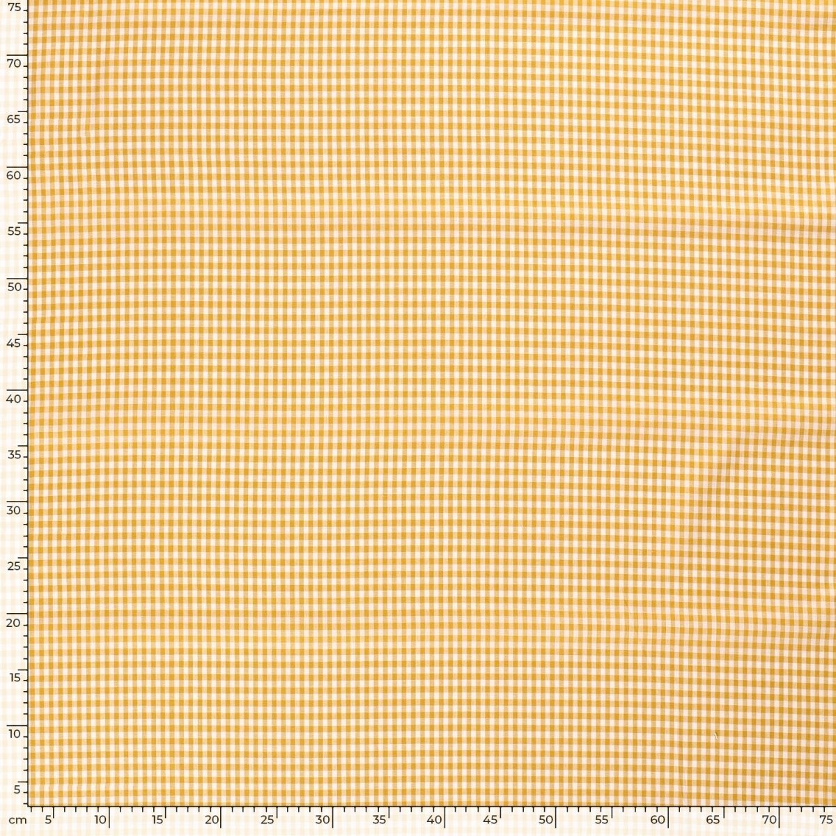 Poplin Bumbac Gingham Ocru 5 mm - Lametru.ro - Poplin Bumbac Gingham