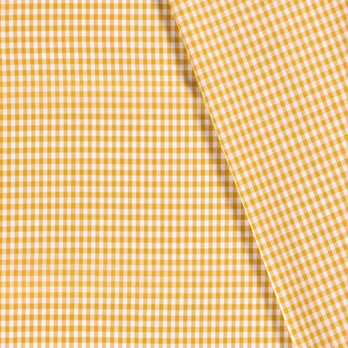 Poplin Bumbac Gingham Ocru 5 mm - Lametru.ro - Poplin Bumbac Gingham