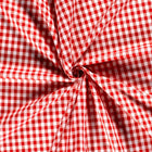 Poplin Bumbac Gingham Roșu 10 mm