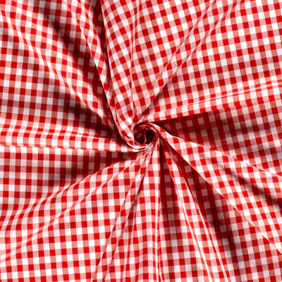 Poplin Bumbac Gingham Roșu 10 mm - Lametru.ro - Poplin Bumbac Gingham