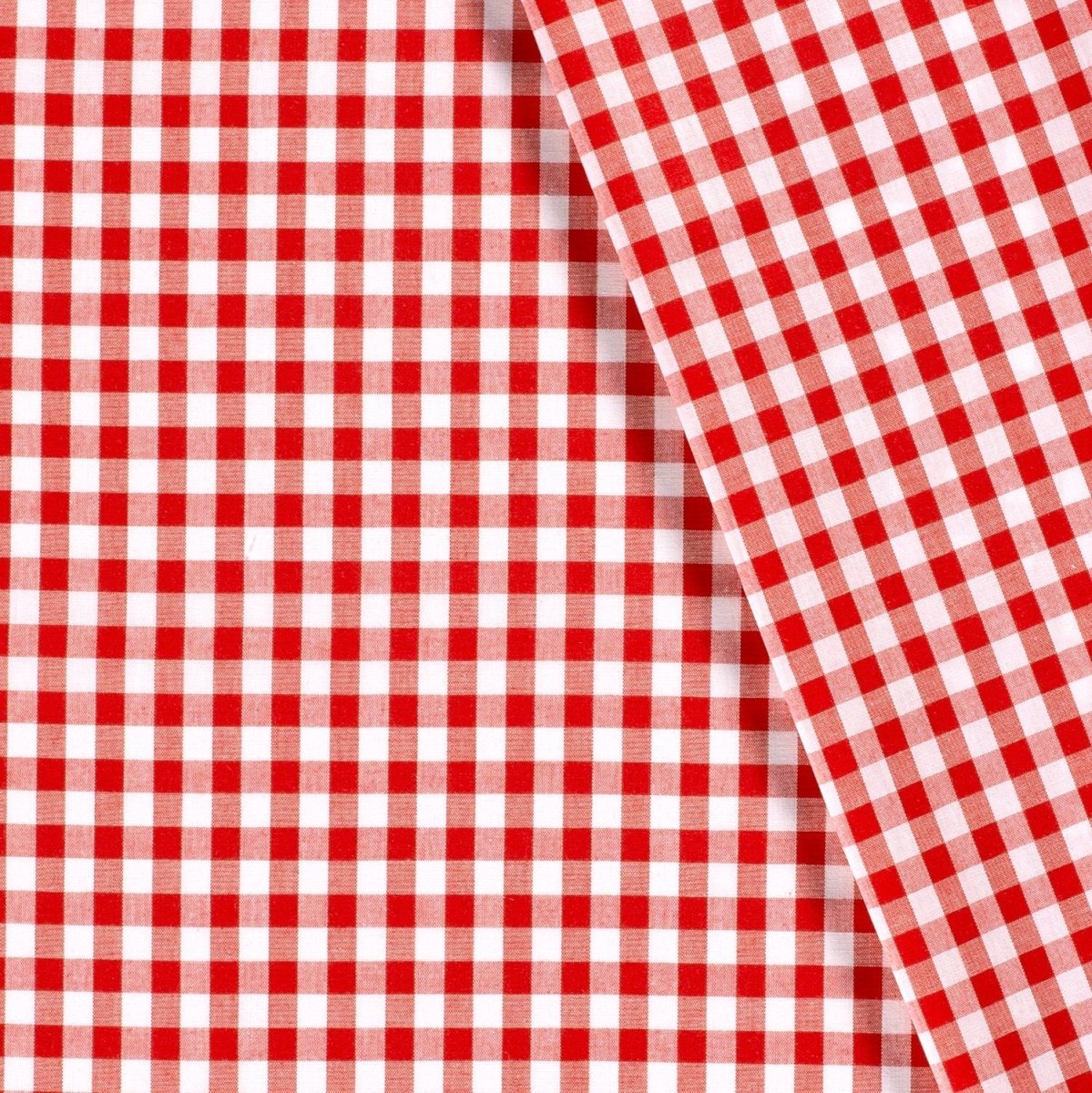 Poplin Bumbac Gingham Roșu 10 mm - Lametru.ro - Poplin Bumbac Gingham