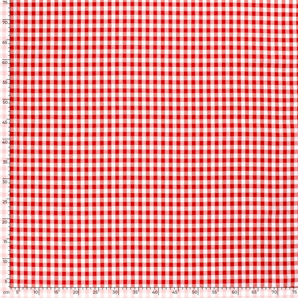 Poplin Bumbac Gingham Roșu 10 mm - Lametru.ro - Poplin Bumbac Gingham