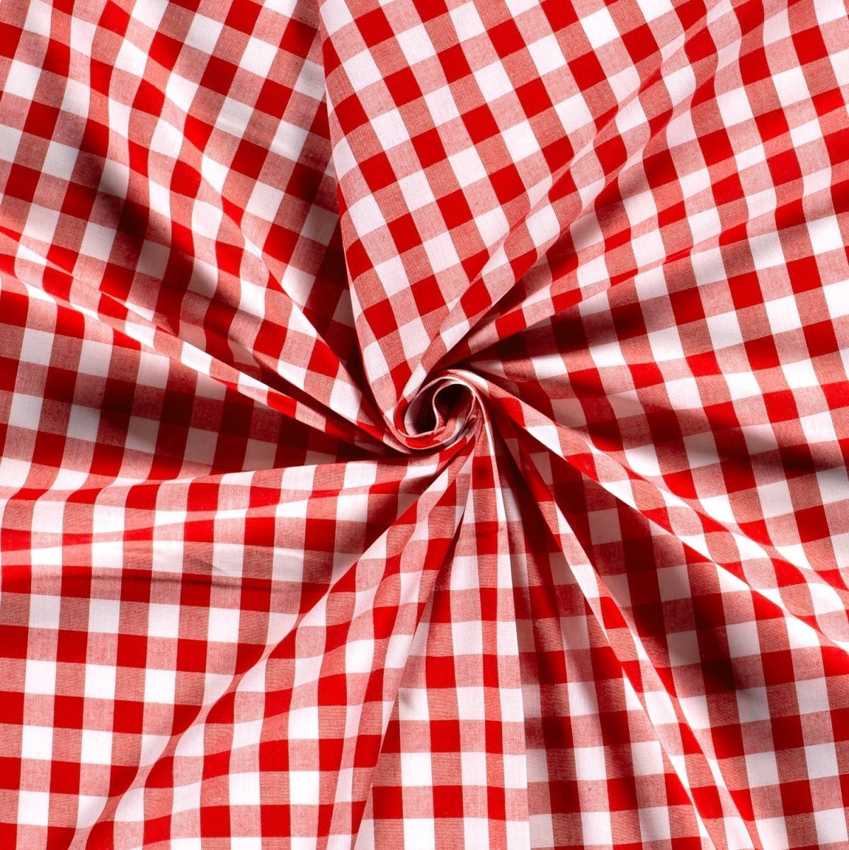 Poplin Bumbac Gingham Roșu 20 mm - Lametru.ro - Poplin Bumbac Gingham