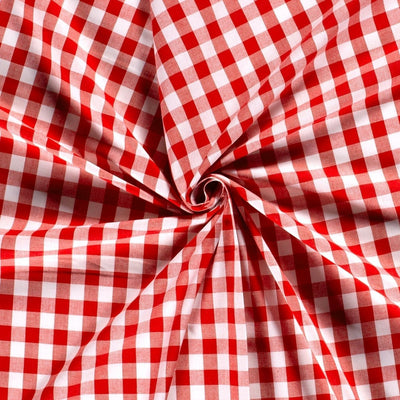 Poplin Bumbac Gingham Roșu 20 mm - Lametru.ro - Poplin Bumbac Gingham
