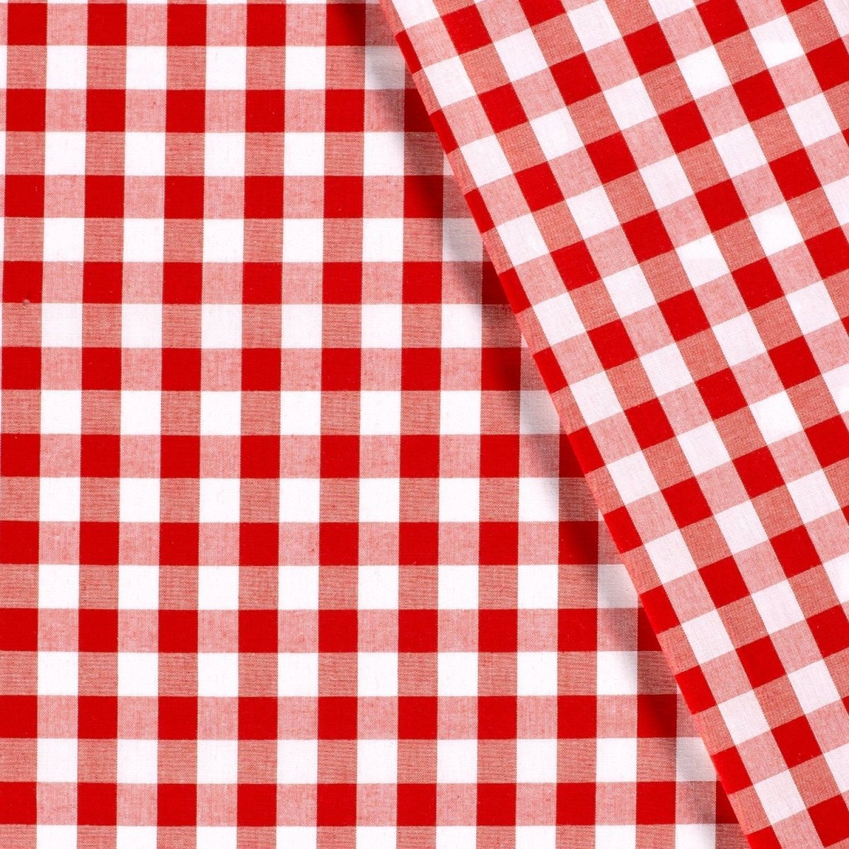 Poplin Bumbac Gingham Roșu 20 mm - Lametru.ro - Poplin Bumbac Gingham