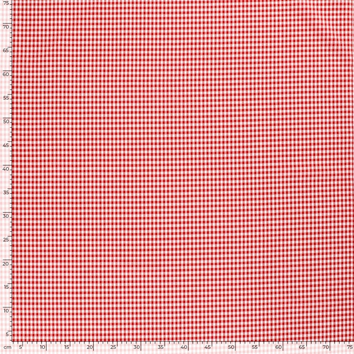 Poplin Bumbac Gingham Roșu 5 mm - Lametru.ro - Poplin Bumbac Gingham