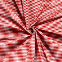 Poplin Bumbac Gingham Roșu 5 mm