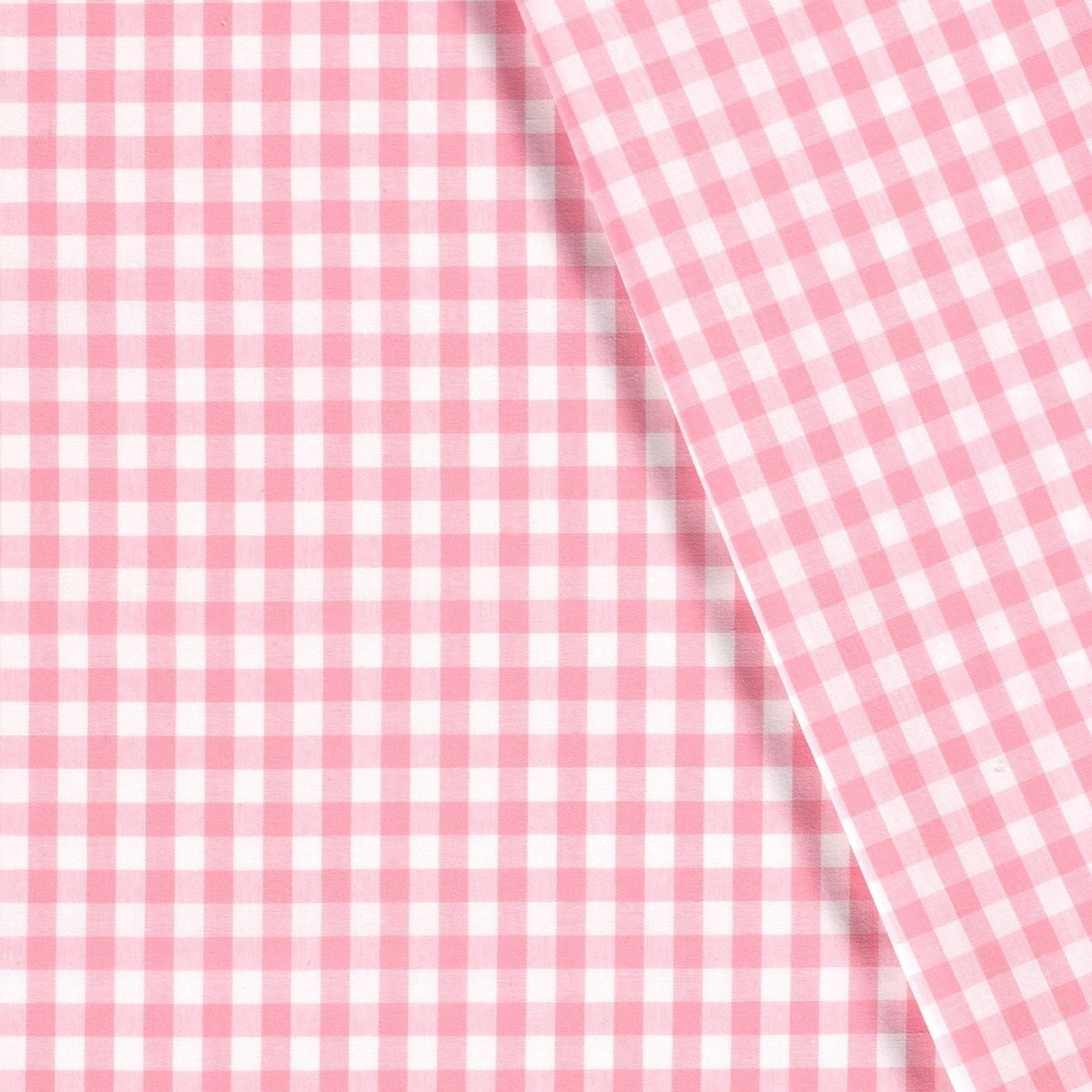 Poplin Bumbac Gingham Roz 10 mm - Lametru.ro - Poplin Bumbac Gingham