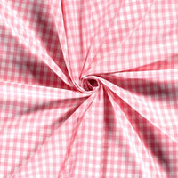 Poplin Bumbac Gingham Roz 10 mm