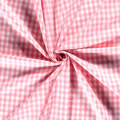 Poplin Bumbac Gingham Roz 10 mm - Lametru.ro - Poplin Bumbac Gingham