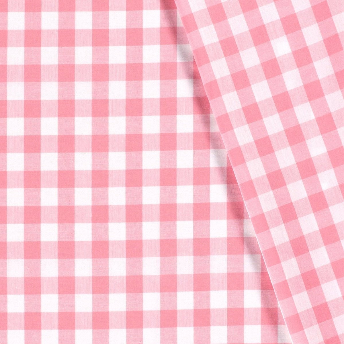 Poplin Bumbac Gingham Roz 20 mm - Lametru.ro - Poplin Bumbac Gingham