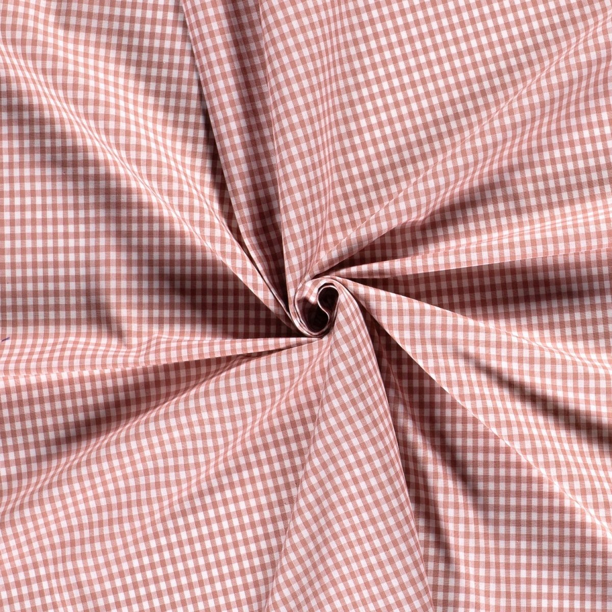 Poplin Bumbac Gingham Roz 5 mm - Lametru.ro - Poplin Bumbac Gingham