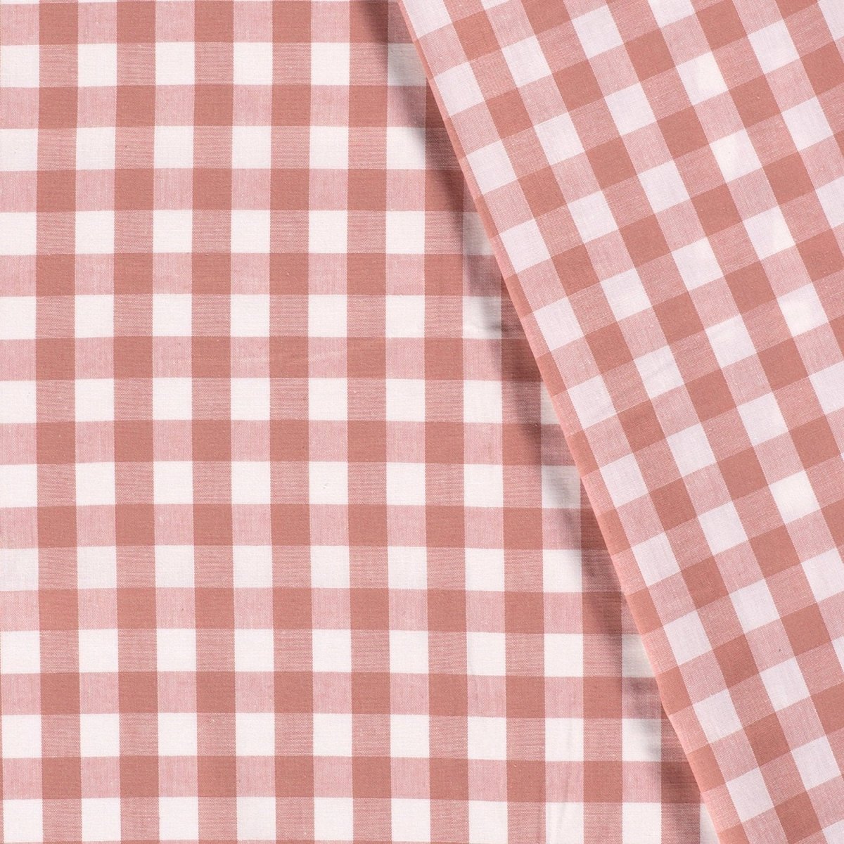 Poplin Bumbac Gingham Roz Prafuit 20 mm - Lametru.ro - Poplin Bumbac Gingham