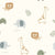 Poplin Bumbac Imprimat Animale Jungla Off White