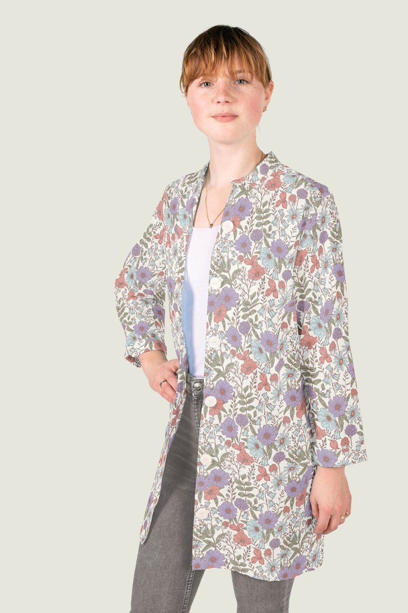 Poplin Bumbac Imprimat Cu Flori Off White - Lametru.ro - Bumbac Imprimat