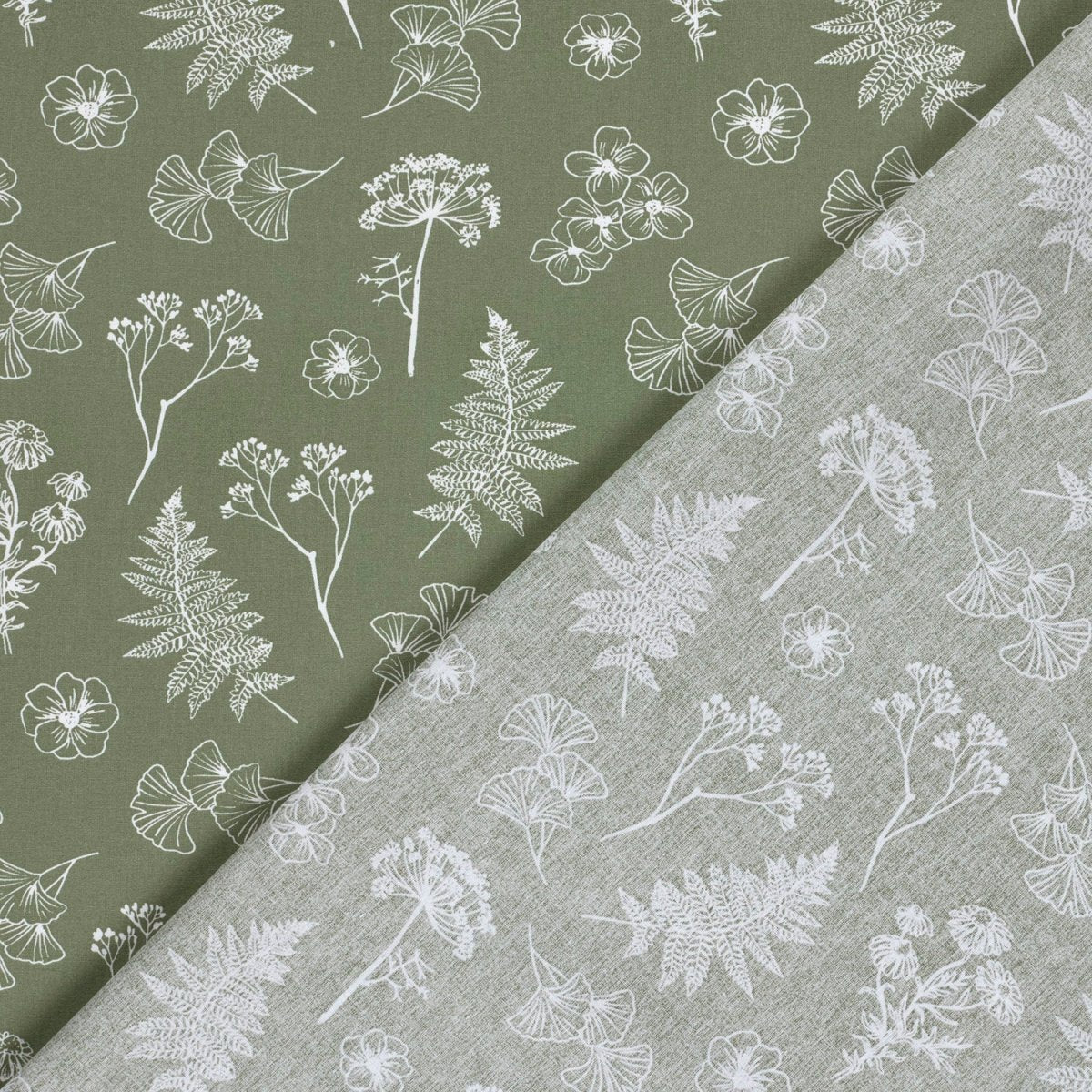 Poplin Bumbac Imprimat Cu Flori Olive - Lametru.ro - Bumbac Imprimat