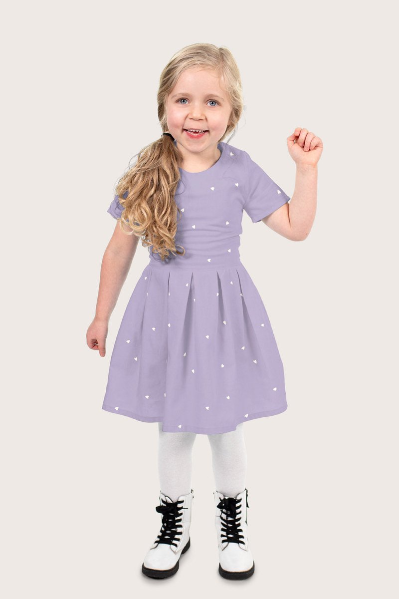 Poplin Bumbac Imprimat Cu Inimioare Lila - Lametru.ro - Bumbac Imprimat