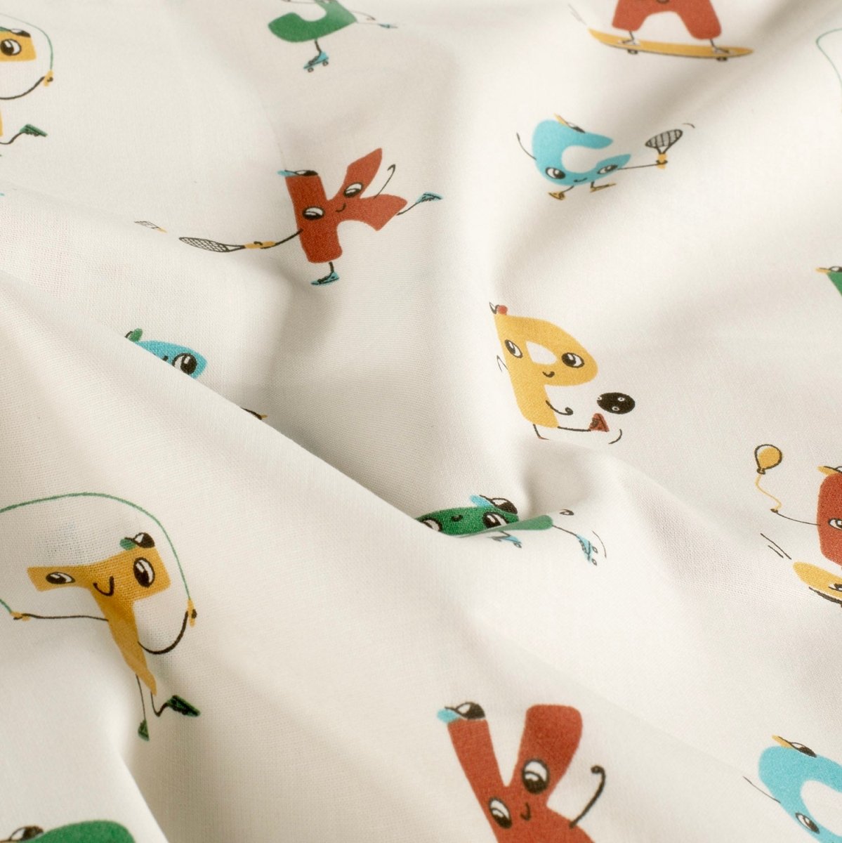 Poplin Bumbac Imprimat Cu Litere Off White - Lametru.ro - Bumbac Imprimat