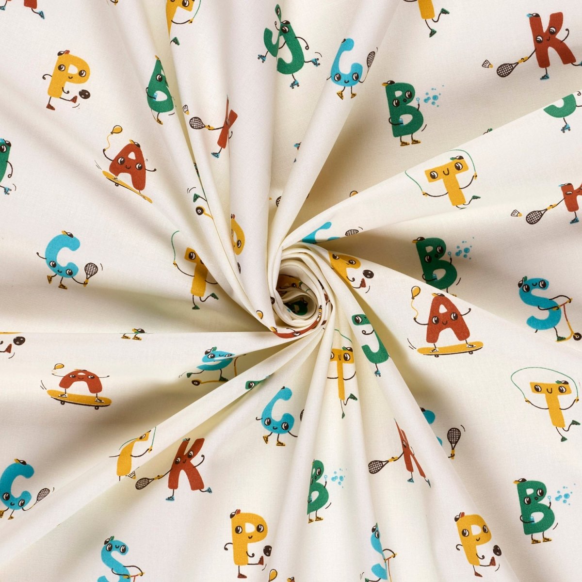 Poplin Bumbac Imprimat Cu Litere Off White - Lametru.ro - Bumbac Imprimat