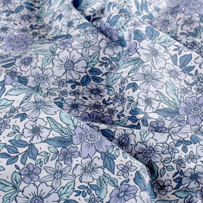 Poplin Bumbac Imprimat Flori Cobalt - Lametru.ro - Bumbac Imprimat