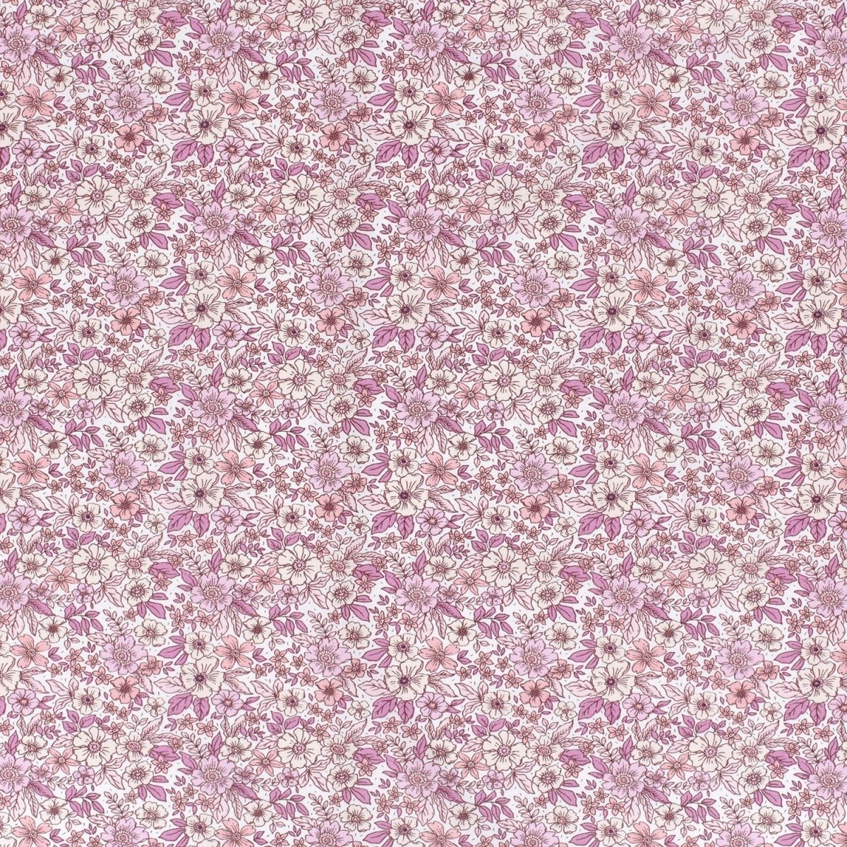Poplin Bumbac Imprimat Flori Roz - Lametru.ro - Bumbac Imprimat