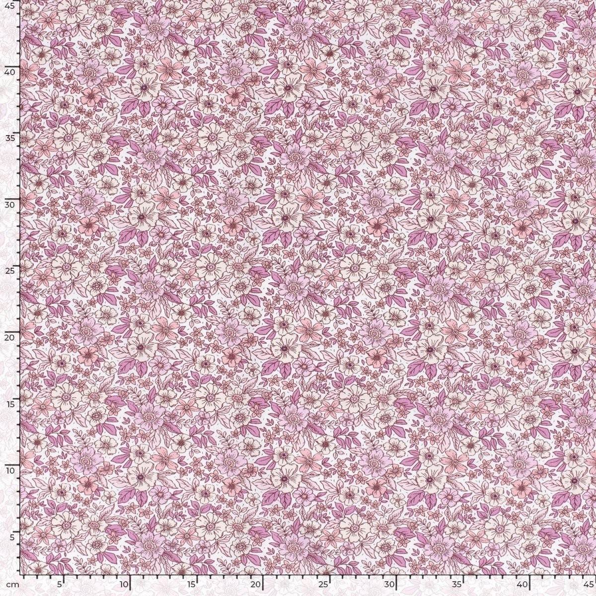 Poplin Bumbac Imprimat Flori Roz - Lametru.ro - Bumbac Imprimat