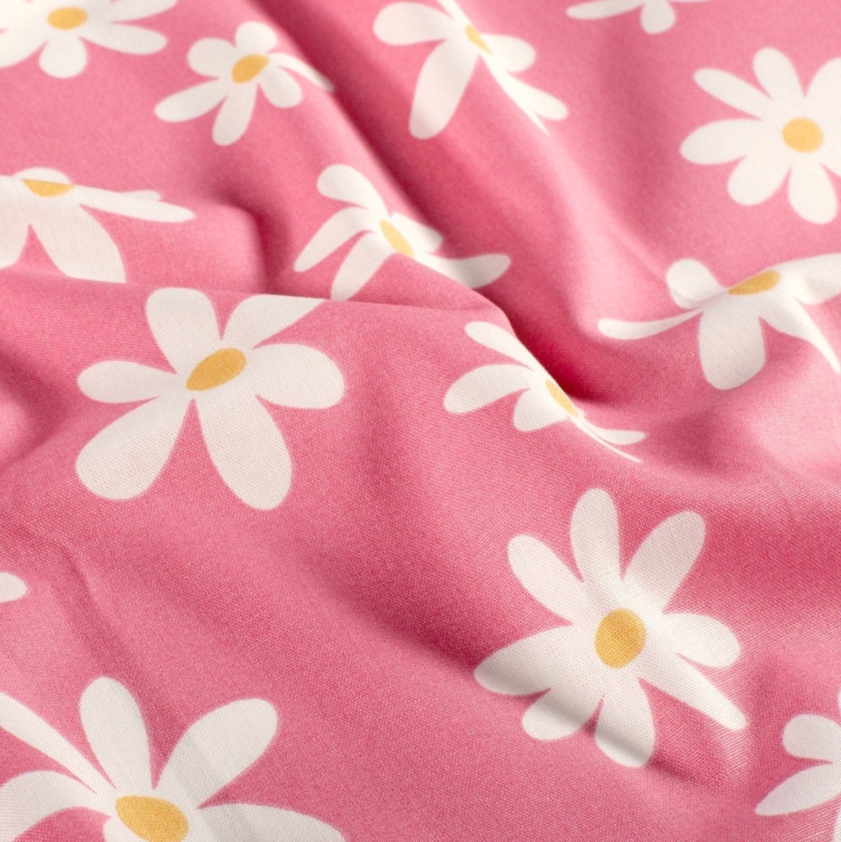 Poplin Bumbac Imprimat Flori Roz - Lametru.ro - Bumbac Imprimat