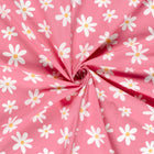 Poplin Bumbac Imprimat Flori Roz
