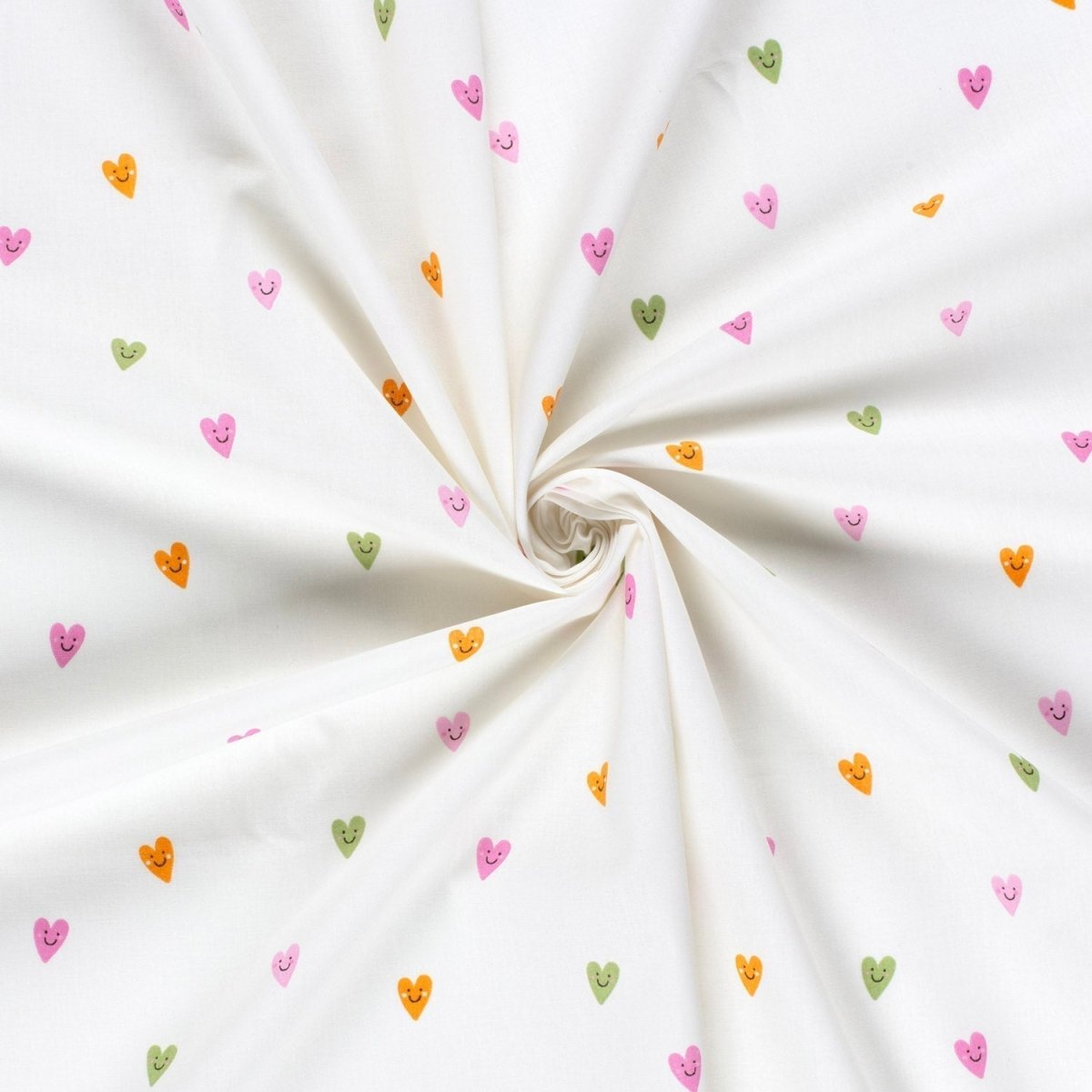 Poplin Bumbac Imprimat Inimi Alb-Murdar - Lametru.ro - Bumbac Imprimat