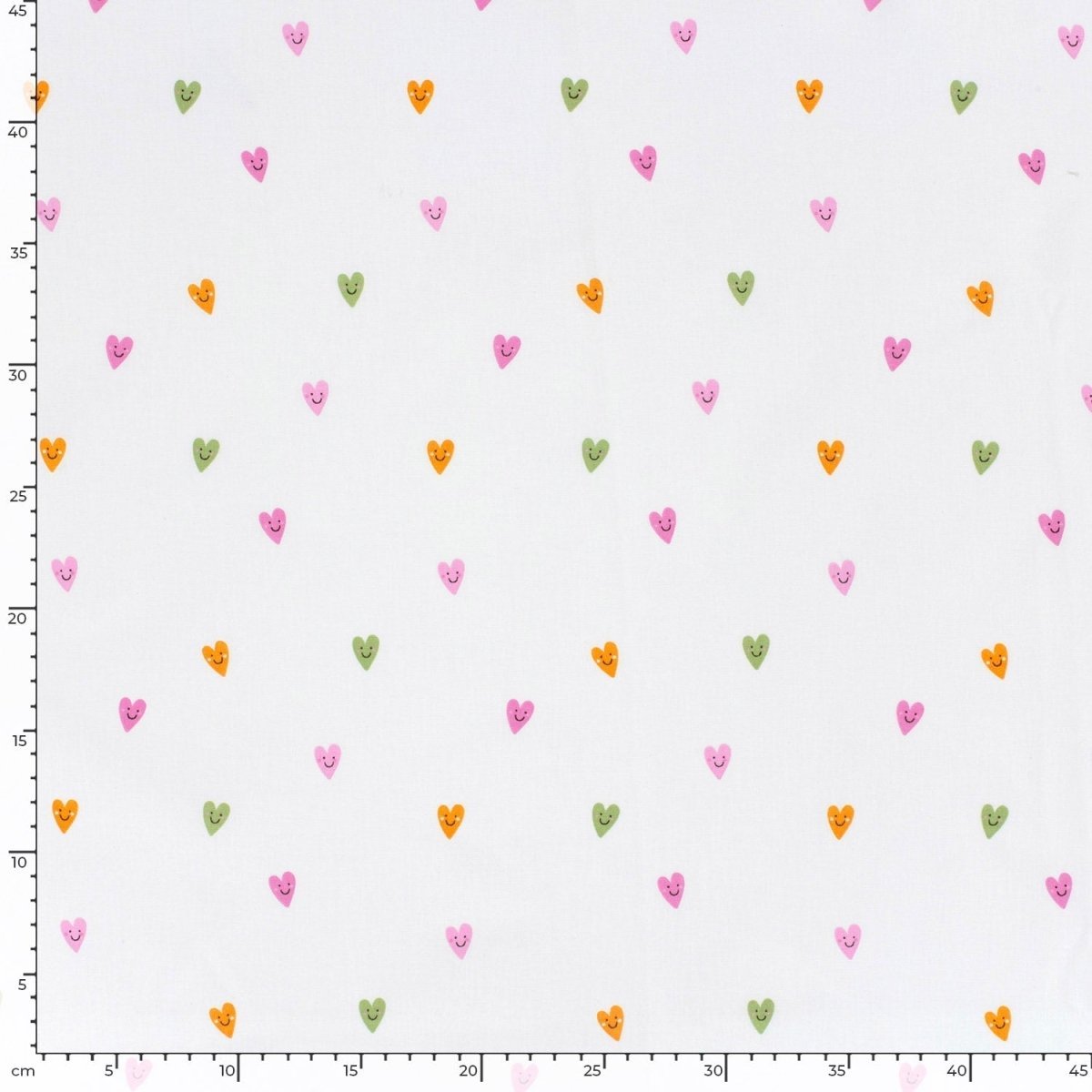 Poplin Bumbac Imprimat Inimi Alb-Murdar - Lametru.ro - Bumbac Imprimat