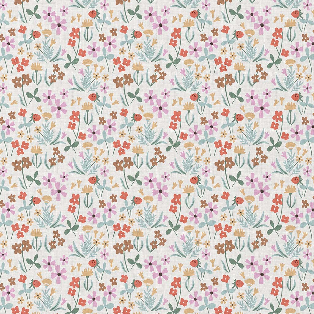 Printed Cotton Mathilde Ecru / Red - Lametru.ro