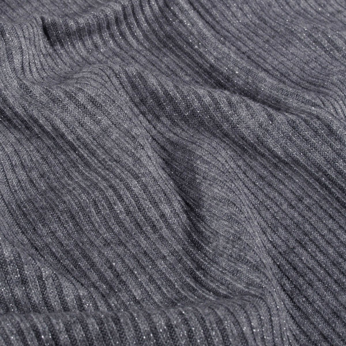 Rib Jersey Lurex Dark Grey - Lametru.ro